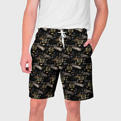 Шорты на шнурке мужские Стимпанк Черный фон, цвет: 3D-принт