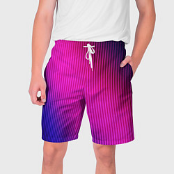 Шорты на шнурке мужские Фиолетово-малиновый градиент, цвет: 3D-принт