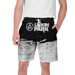 Шорты на шнурке мужские Линкин Парк Лого Рок ЧБ Linkin Park Rock, цвет: 3D-принт
