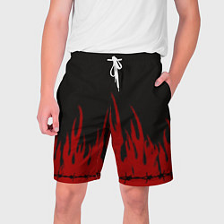 Шорты на шнурке мужские Pixel Fire, цвет: 3D-принт