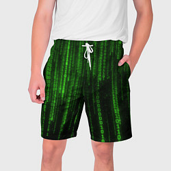 Шорты на шнурке мужские Матрица двоичный код, цвет: 3D-принт