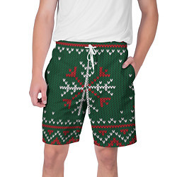 Мужские шорты Knitted Snowflake Pattern