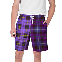 Шорты на шнурке мужские Purple Checkered, цвет: 3D-принт