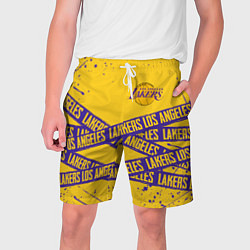 Шорты на шнурке мужские LAKERS SPORT LINE STYLE NBA, цвет: 3D-принт