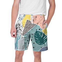 Мужские шорты Абстрактный узор с пальмовыми листами и геометрией