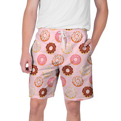 Шорты на шнурке мужские Pink donuts, цвет: 3D-принт