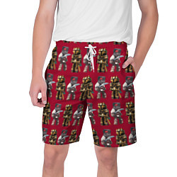 Шорты на шнурке мужские Minecraft warriors pattern, цвет: 3D-принт