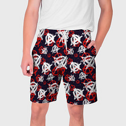 Шорты на шнурке мужские Анархия текстура, цвет: 3D-принт