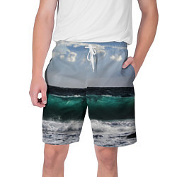 Шорты на шнурке мужские Морской прибой, цвет: 3D-принт