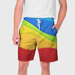 Шорты на шнурке мужские Fashion pattern 2022 Wave, цвет: 3D-принт