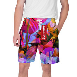 Мужские шорты Красочный летний цветочный паттерн Summer color pa