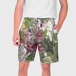 Мужские шорты Цветы Ностальгический Весенний Узор
