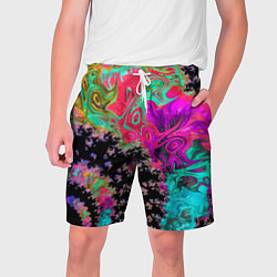 Шорты на шнурке мужские Сюрреалистическая фрактальная композиция Мода Surr, цвет: 3D-принт