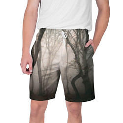 Шорты на шнурке мужские Лес Туман, цвет: 3D-принт