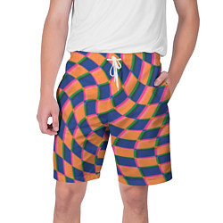 Шорты на шнурке мужские Wavy Squares, цвет: 3D-принт
