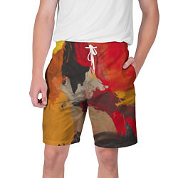 Шорты на шнурке мужские Мазки Акварелью, цвет: 3D-принт