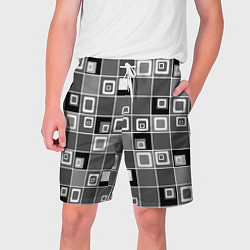 Мужские шорты Geometric shapes черно-белый
