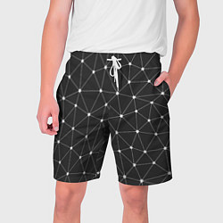 Шорты на шнурке мужские Треугольники На Чёрном Фоне, цвет: 3D-принт