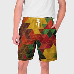 Шорты на шнурке мужские Треугольная старая стена, цвет: 3D-принт