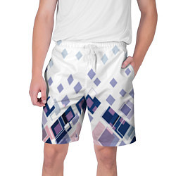 Мужские шорты Геометрический узор в бело-синий тонах