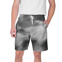Шорты на шнурке мужские В серых тонах абстрактный узор gray abstract patte, цвет: 3D-принт