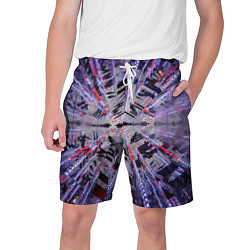 Мужские шорты Неоновый абстрактный коридор - Фиолетовый