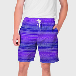 Мужские шорты Узор в стиле бохо на фиолетовом фоне