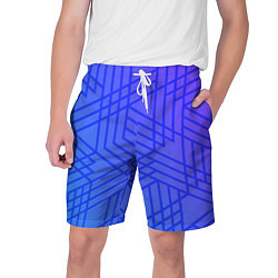 Шорты на шнурке мужские Синий градиент geometry, цвет: 3D-принт