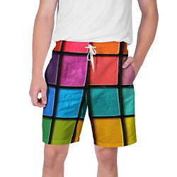 Шорты на шнурке мужские Абстрактный набор красок-паттернов, цвет: 3D-принт