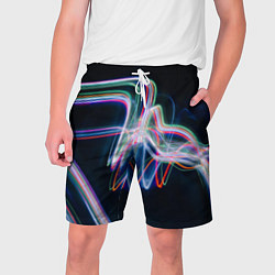 Шорты на шнурке мужские Абстрактные световые линии во тьме, цвет: 3D-принт