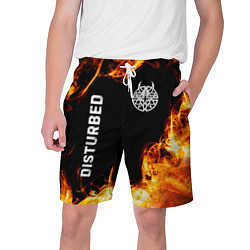 Шорты на шнурке мужские Disturbed и пылающий огонь, цвет: 3D-принт