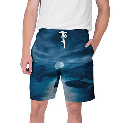 Шорты на шнурке мужские Пейзаж озера, берега и луны - Dear Esther, цвет: 3D-принт