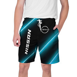 Шорты на шнурке мужские Nissan неоновые лампы, цвет: 3D-принт