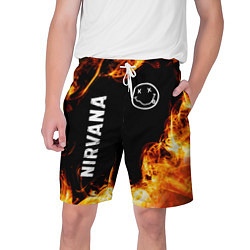 Шорты на шнурке мужские Nirvana и пылающий огонь, цвет: 3D-принт