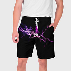 Шорты на шнурке мужские Сверкающая молния во тьме, цвет: 3D-принт