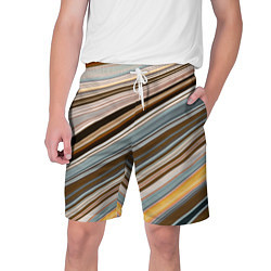 Шорты на шнурке мужские Colored wavy lines, цвет: 3D-принт