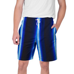 Шорты на шнурке мужские Неоновое синее свечение, цвет: 3D-принт