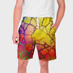 Шорты на шнурке мужские Абстрактные цветные фигуры, цвет: 3D-принт