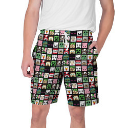 Шорты на шнурке мужские Minecraft: characters, цвет: 3D-принт