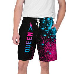 Шорты на шнурке мужские Queen - neon gradient: по-вертикали, цвет: 3D-принт