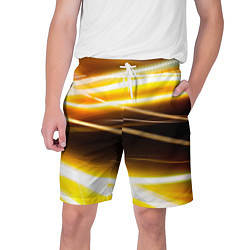 Шорты на шнурке мужские Желтые неоновые полосы, цвет: 3D-принт