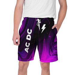 Шорты на шнурке мужские AC DC violet plasma, цвет: 3D-принт