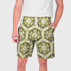 Мужские шорты Цветы абстрактные зелёные