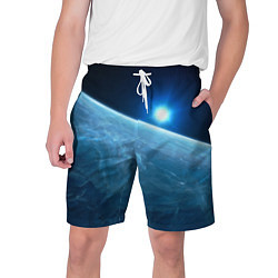 Шорты на шнурке мужские Яркая звезда над горизонтом - космос, цвет: 3D-принт