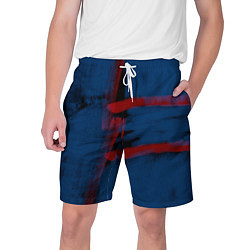 Шорты на шнурке мужские Абстрактный сине-красный, цвет: 3D-принт
