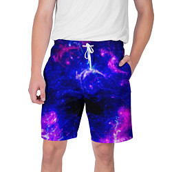 Мужские шорты Неоновый космос со звездами