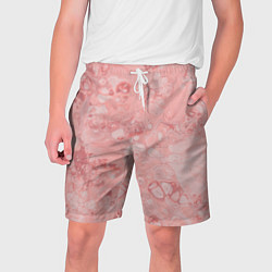 Шорты на шнурке мужские Розовые волны, цвет: 3D-принт