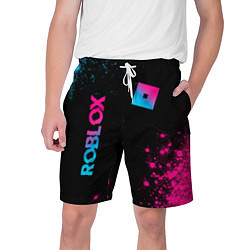 Мужские шорты Roblox - neon gradient: надпись, символ