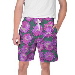 Шорты на шнурке мужские Яркие хризантемы, цвет: 3D-принт