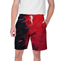 Шорты на шнурке мужские Черное и красное, цвет: 3D-принт